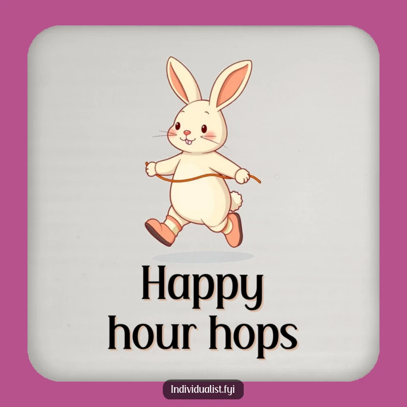 Funny Rabbit Skipping Coaster: Mismatched Socks Drink Protector, Perfect Humorous Gift