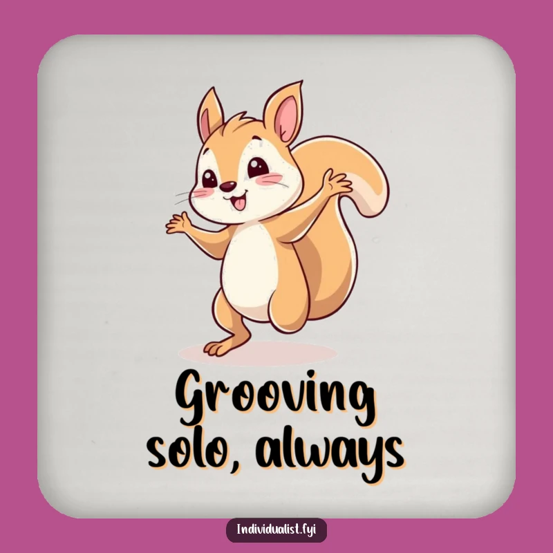 Funny Squirrel Dancing Coaster: Whimsical Spotlight Protection, Hilarious Bar Accessory Gift!