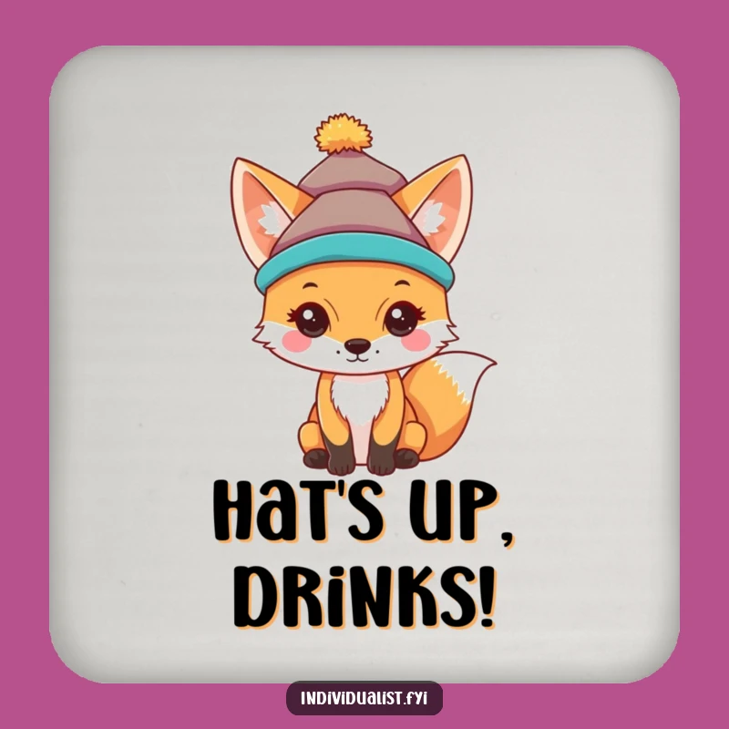 Funny Fox Hat Coaster: Add Unique Style to Your Table
