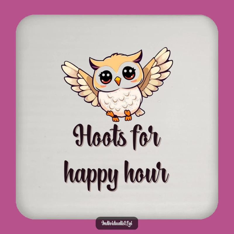 Funny Owl Soaring Drink Coaster: Protect Surfaces With Unique Wing Art, Funny Gift