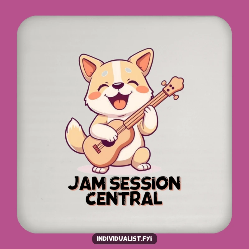 Funny Dog Music Coaster Set - Protect Surfaces Character Fun