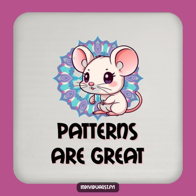 Funny Kawaii Mouse Kaleidoscope Drink Coaster - Protect Surfaces with Style