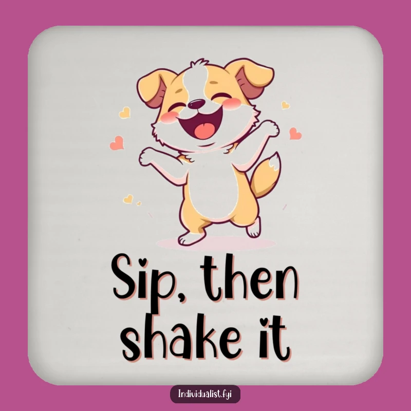 Funny Giggling Dog Coasters (Set of 4) - Joyful Protection, Fun Funny Gift