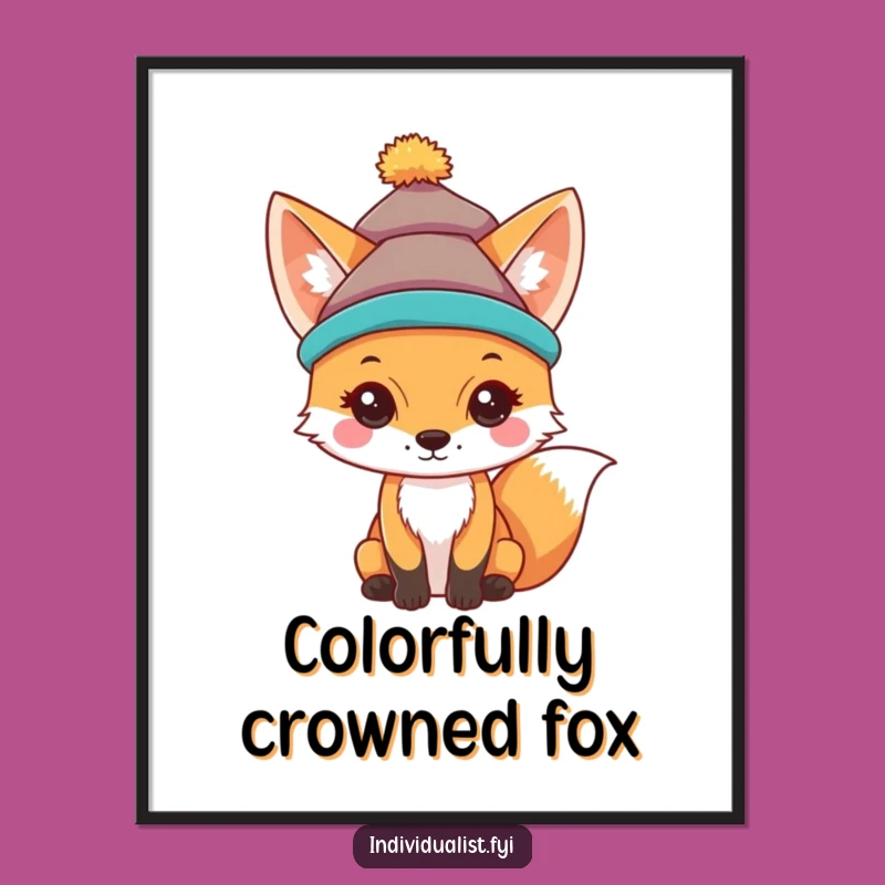 Funny Fox Hat Poster: Unique Style Art for Your Walls