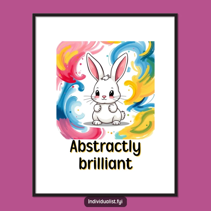 Funny Bunny Artist Poster: Vibrant Abstract Art for Your Wall