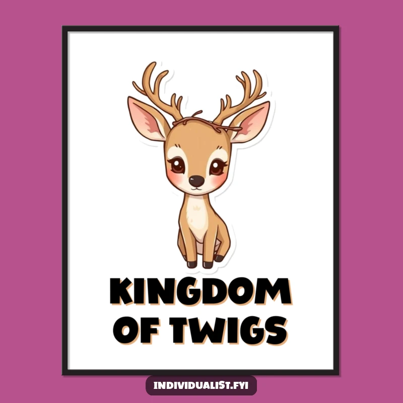 Funny Curious Deer Poster: Enchanting Wall Art for Nature Lovers