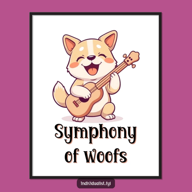 Funny Dog Jam Session Poster - Unique Instrument Character Art