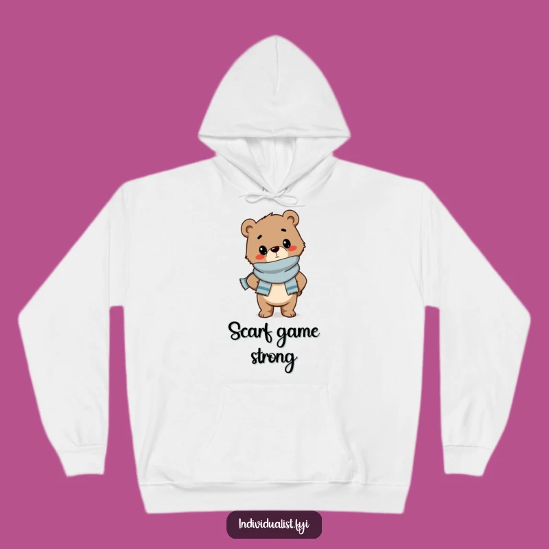 Cozy Funny Bear Cub Scarf Hoodie: Warm and Stylish Winter Wear for the Fashion-Forward