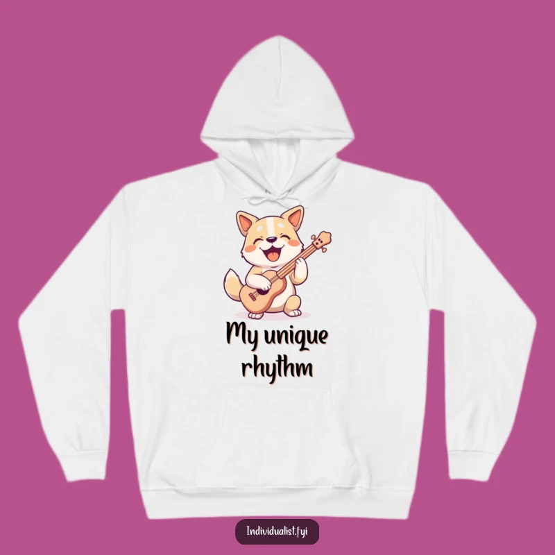 Cozy Funny Dog Band Hoodie - Unique Instrument Character Apparel
