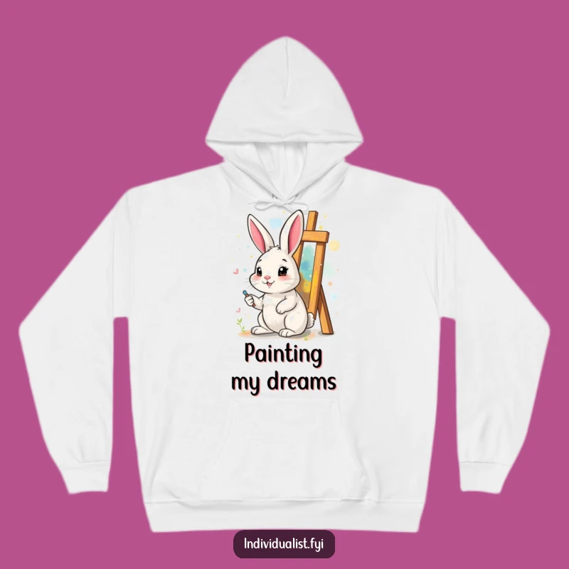 Cozy Funny Rabbit Art Hoodie: Warm and Creative Wear for Artistic Souls