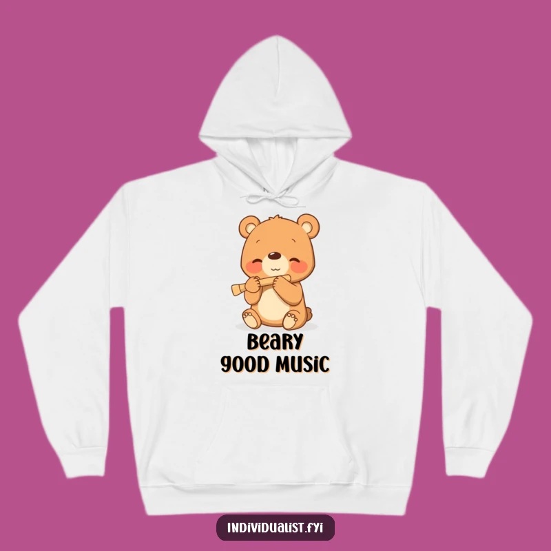 Funny Bear Cub Hoodie - Cozy Musical Bear Gift for Comfort!