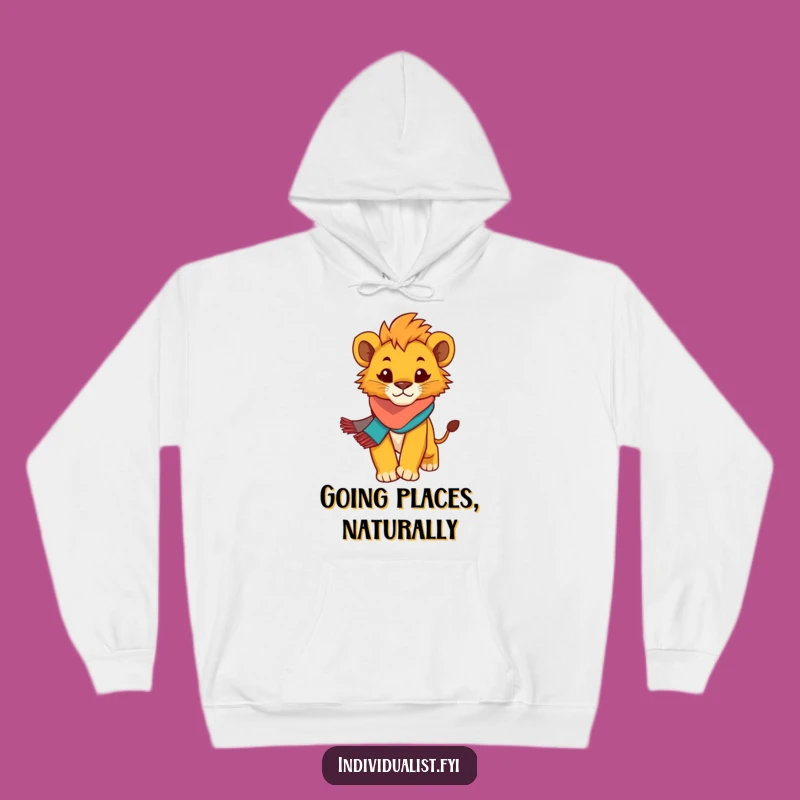 Funny Lion Cub Hoodie: Cozy Cub with Scarf, Ultimate Funny Gift