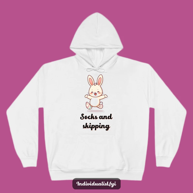 Funny Rabbit Mismatched Socks Hoodie: Cozy Quirky Hare Sweatshirt, Perfect Funny Gift