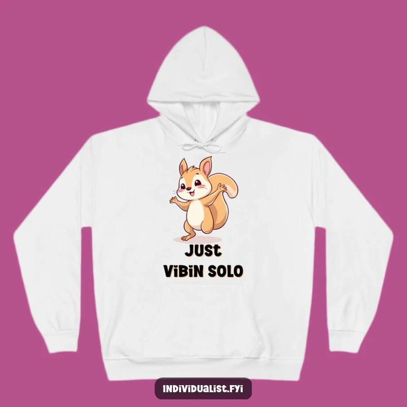 Funny Squirrel Dancing Hoodie: Whimsical Spotlight Solo Fun, Cozy Gift for Joyful Souls!