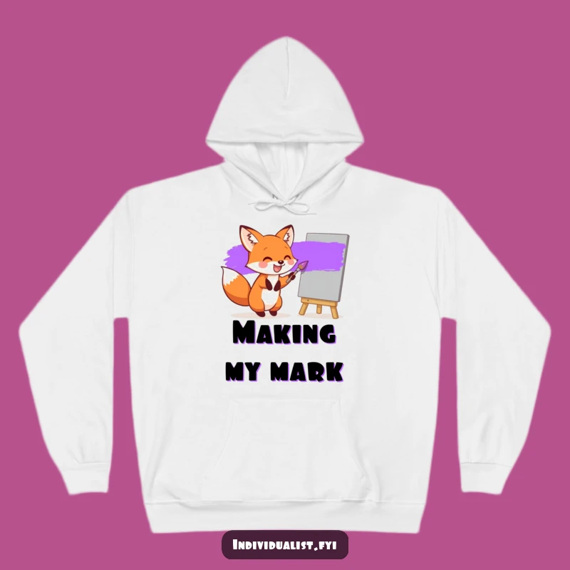 Funny Fox Painting Hoodie: Cozy Creative Fox, Perfect Humorous Gift for Artists