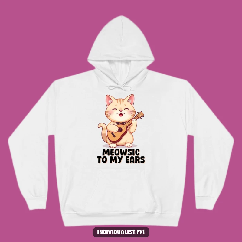 Funny Cat Instrument Hoodie: Cozy Up with a Happy Feline Musician, The Ultimate Funny Gift!