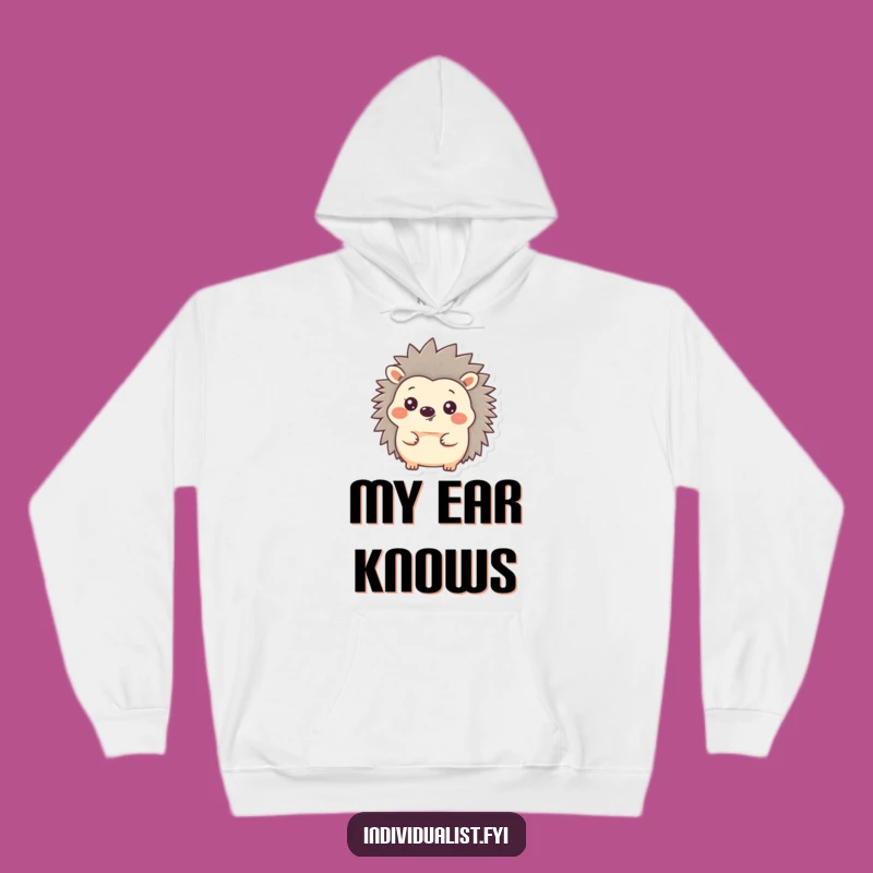 Funny Hedgehog Ear Hoodie - Cozy Quilled Friend Humor Sweatshirt