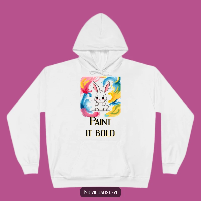 Cozy Funny Bunny Artist Hoodie: Warm Gift for Painters