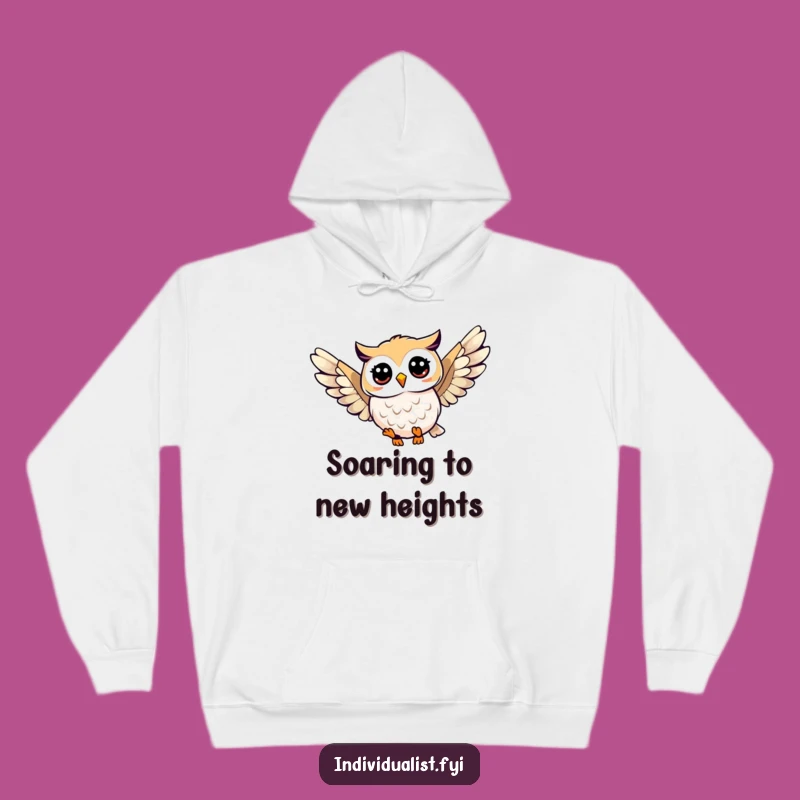 Funny Owl Soaring Hoodie: Cozy Unique Wing Pattern Sweatshirt, Perfect Funny Gift