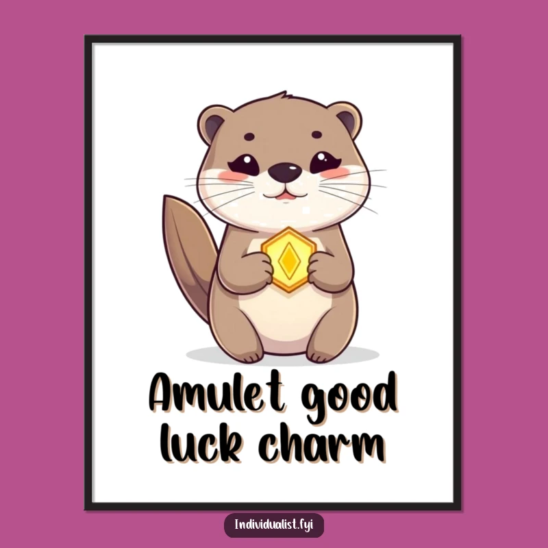 Funny Free Printable Wall Art: Otter Amulet Magic - Downloadable Decor