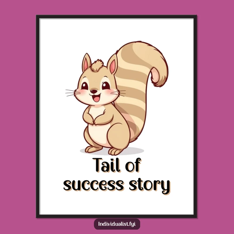 Free Printable Squirrel Art: Tall Striped Tail Downloadable Wall Decor