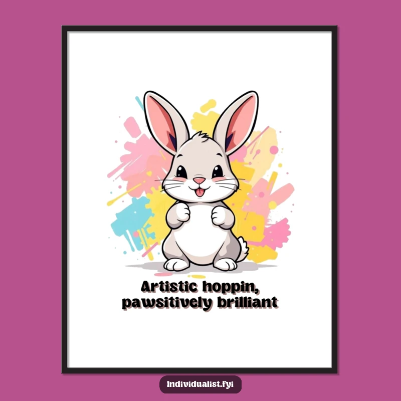 Free Printable Wall Art: Bunny Abstract Art, Unique Colorful Decor
