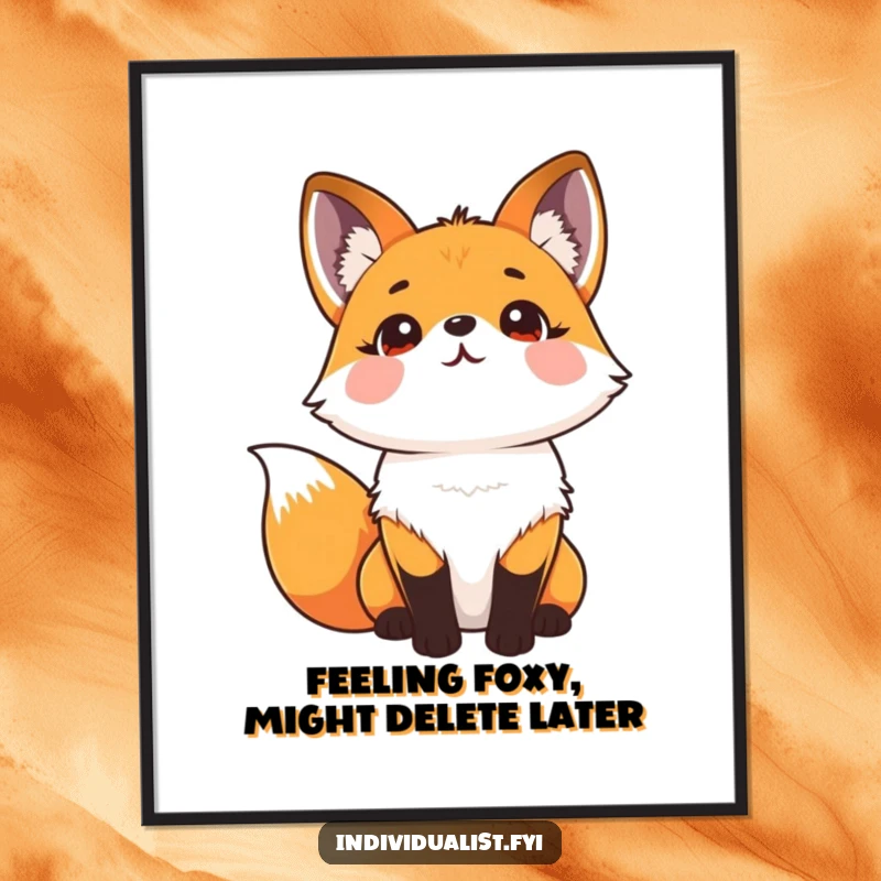 Funny Free Printable Wall Art: A stylish fox adorned with a dazzling kaleidoscope fur pattern.