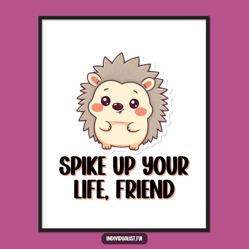 Free Printable Wall Art: Happy Hedgehog, Quirky Ear, Whimsical Decor Downloadable!