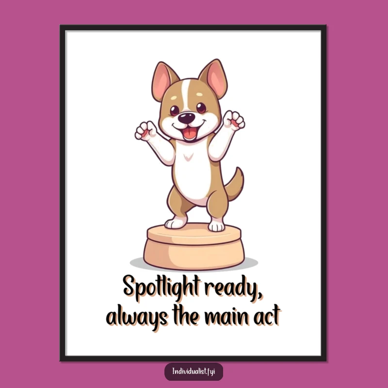 Funny Free Printable Dog Pose Wall Art - DIY Downloadable Decor