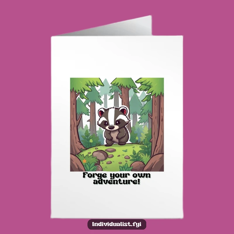 Free Printable Badger Explorer Birthday Card - Adventurous Downloadable Gift for Trailblazers