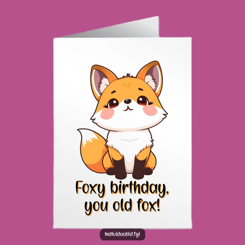Free Printable Birthday Card: Funny Kaleidoscope Fox Looking Up - DIY Downloadable Gift