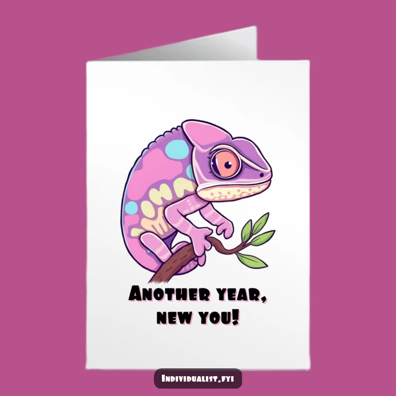 Free Printable Birthday Card: Chameleon Color Change, Vibrant Fun, Downloadable Gift