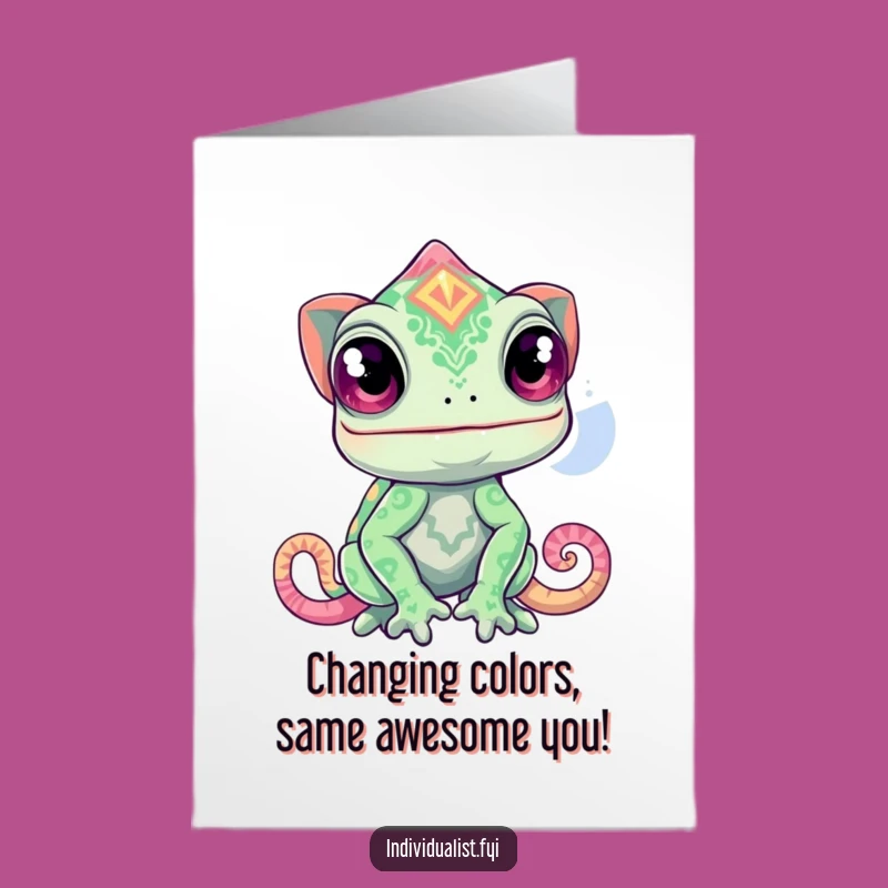 Free Printable Chameleon Pattern Birthday Card - Vibrant Downloadable Gift for Colorful Celebrations