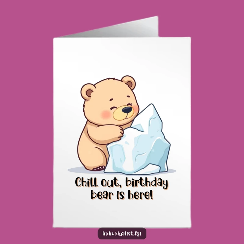 Free Printable Funny Bear Birthday Card - Ice Sculptor Humor, Downloadable Gift