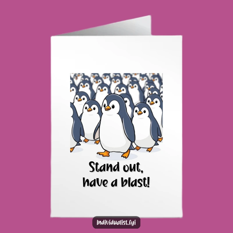 Free Printable Funny Birthday Card: Unique Kawaii Penguin - Downloadable Gift!
