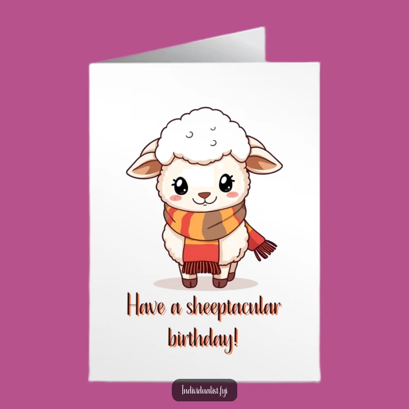 Free Printable Quirky Sheep Birthday Card: Funny Downloadable Gift for Fashionistas