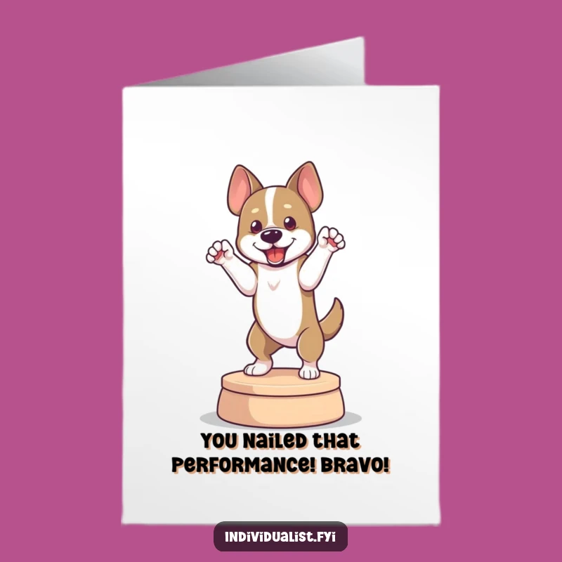 Free Printable Funny Dog Pose Congrats Card - DIY Downloadable Gift