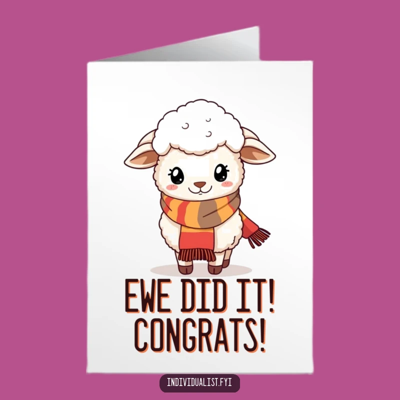 Free Printable Sheep Style Congrats Card: Funny Downloadable Gift for Fashion Wins