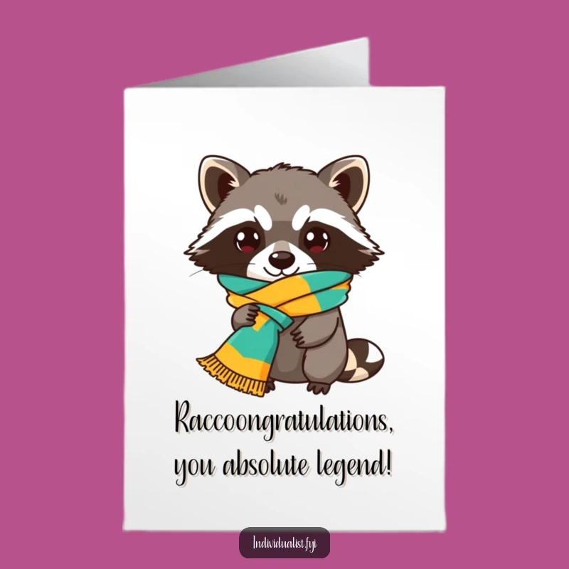 Free Printable Congrats Card: Raccoon Style, Fun Scarf, Great Downloadable Gift!