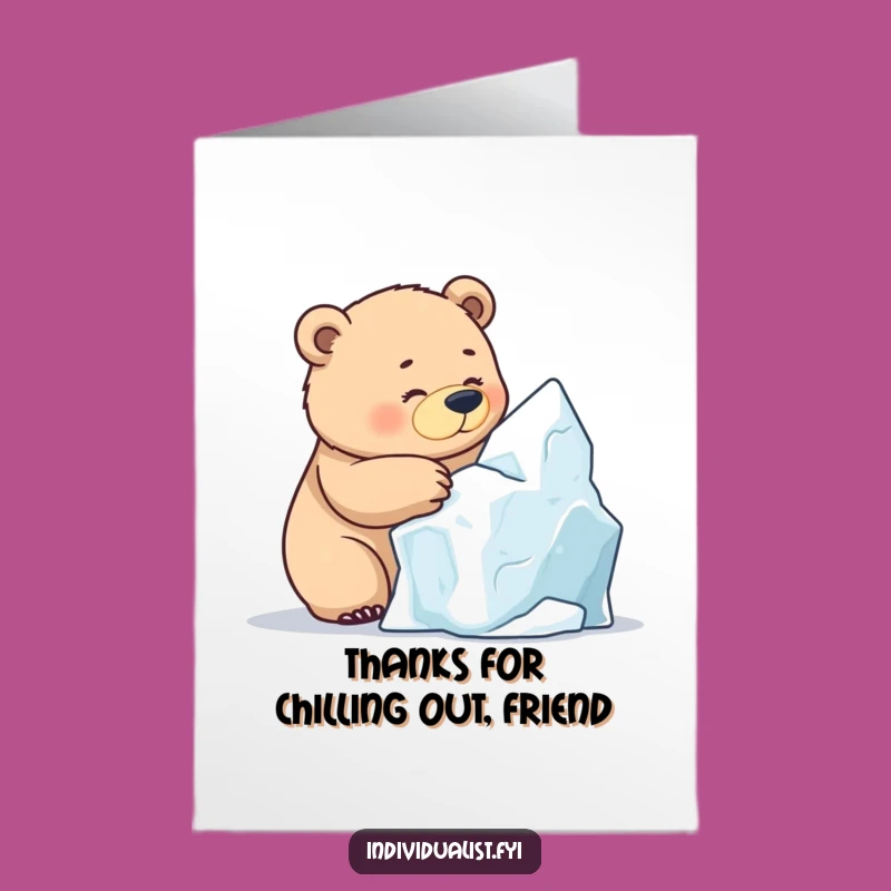 Free Printable Thank You Bear Card - Ice Sculptor, Humorous Downloadable Gift
