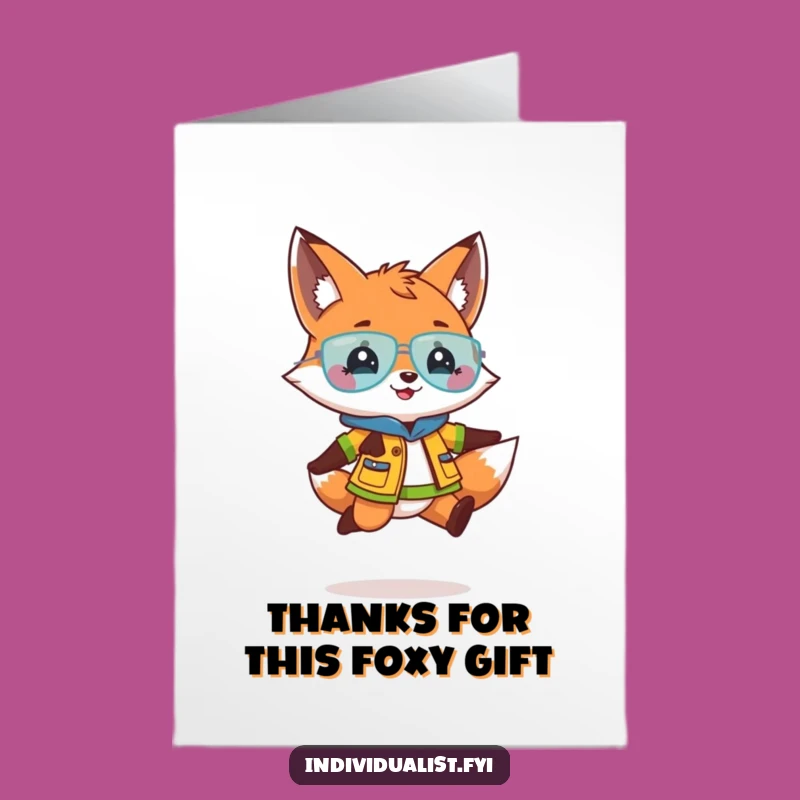 Free Printable Thank You Card: Bouncy Fox for Your Expressive Gratitude