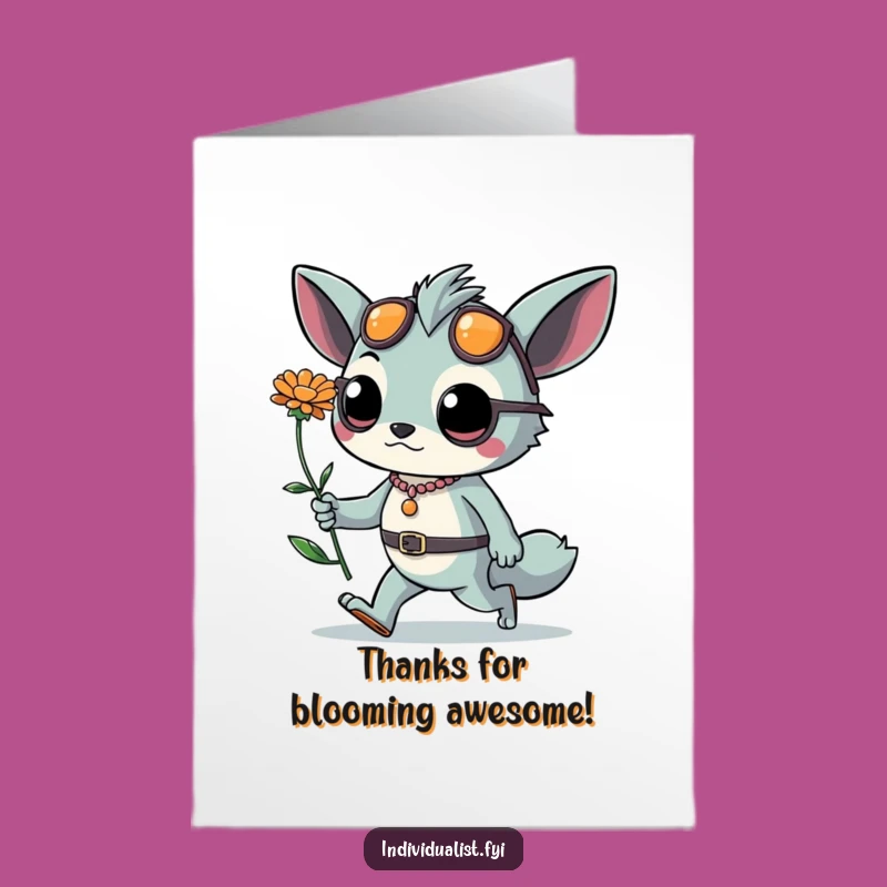 Free Printable Thank You Card: Chic Creature's Flower Gratitude Downloadable