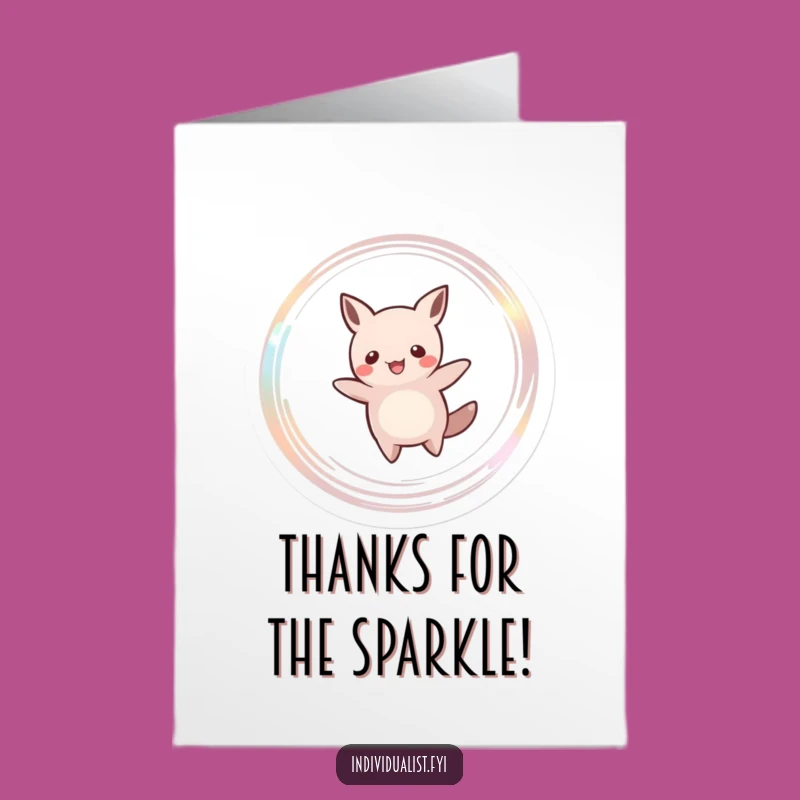 Free Printable Thank You Card: Shimmering Creature's Gratitude Downloadable
