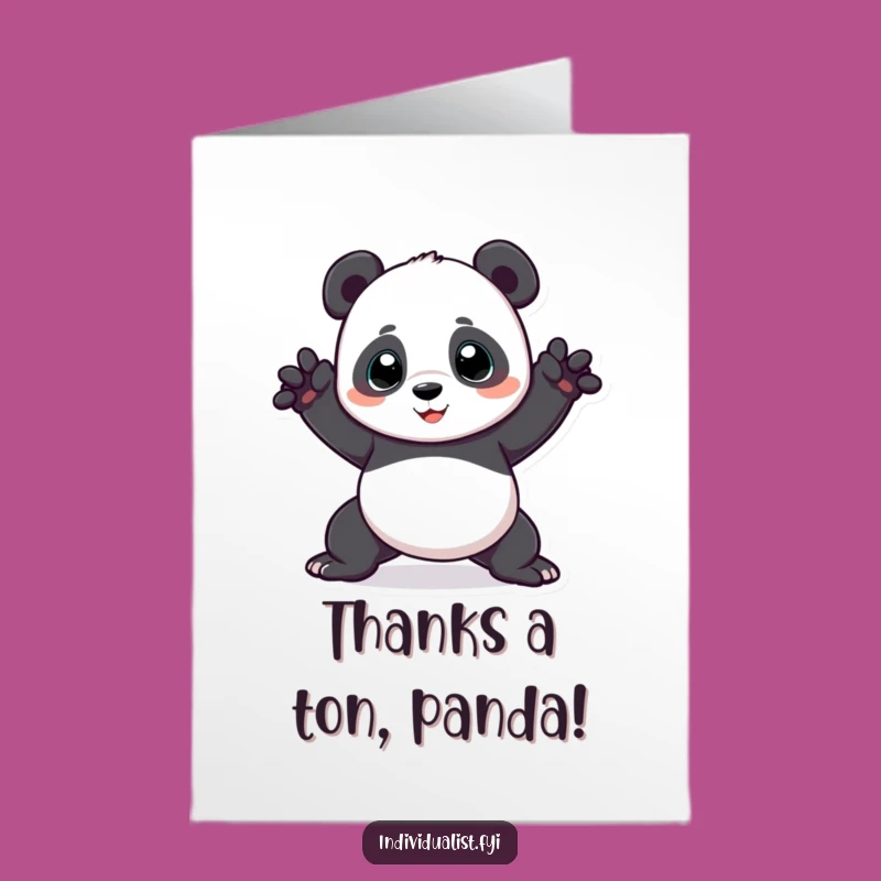Free Printable Panda Thanks Card: Quirky Pose for Gratitude Downloadable