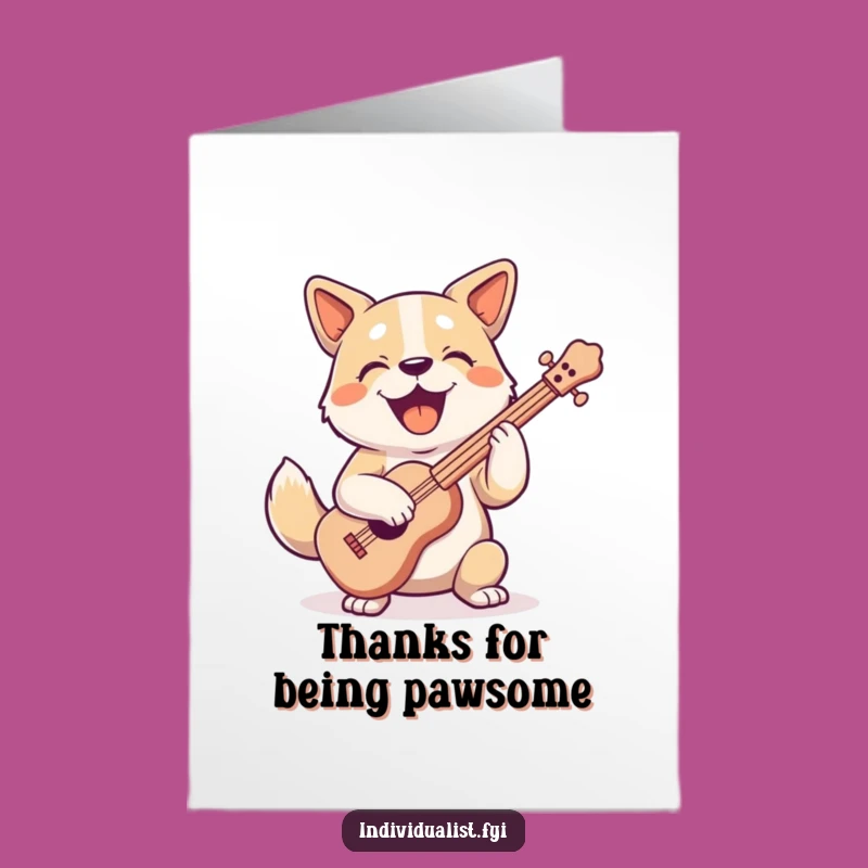Free Printable Thank You Card: Dog's Odd Song Funny Downloadable Gift