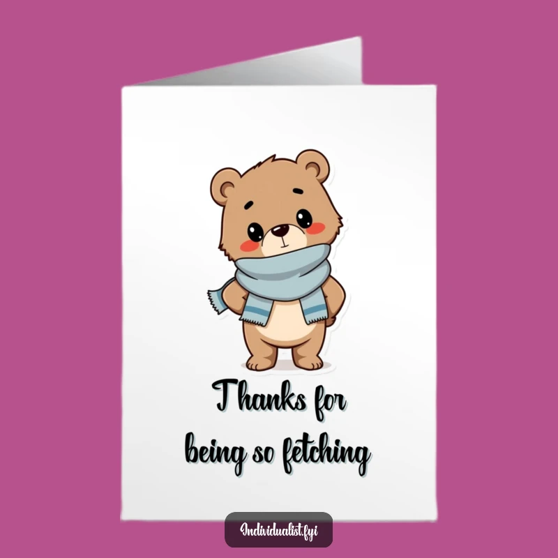 Free Printable Thank You Card: Dapper Bear Cub for Your Appreciation