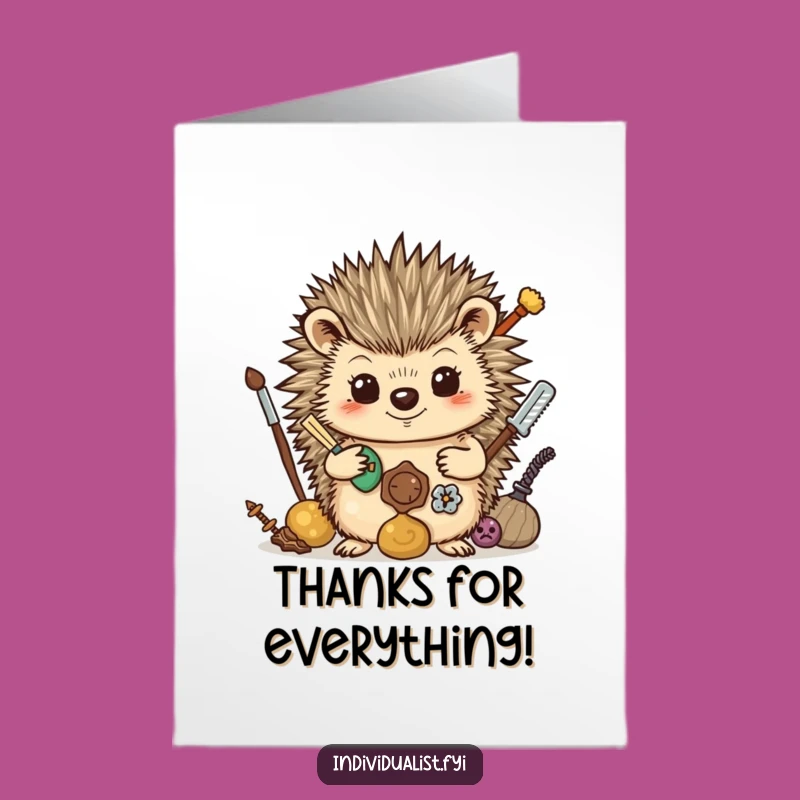 Free Printable Hedgehog Collector Thank You Card - Whimsical Downloadable Gift of Appreciation