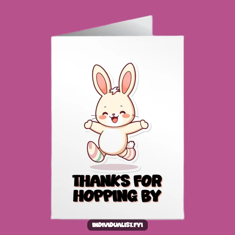 Free Printable Thank You Card: Funny Rabbit, Socks, Grateful DIY Gift