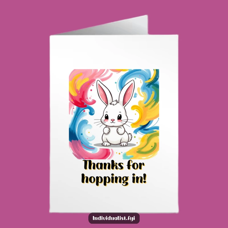 Free Printable Thank You Card: Creative Bunny Painter - Easy Print at Home