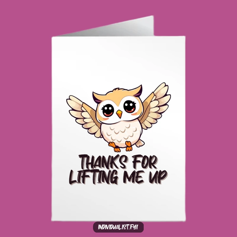 Free Printable Thank You Card: Funny Owl Flight, Grateful DIY Download
